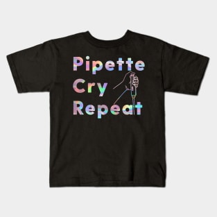 PCR Pipette Cry Repeat Holographic Kids T-Shirt